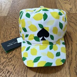 Kate Spade Yellow Lemon Print Hat